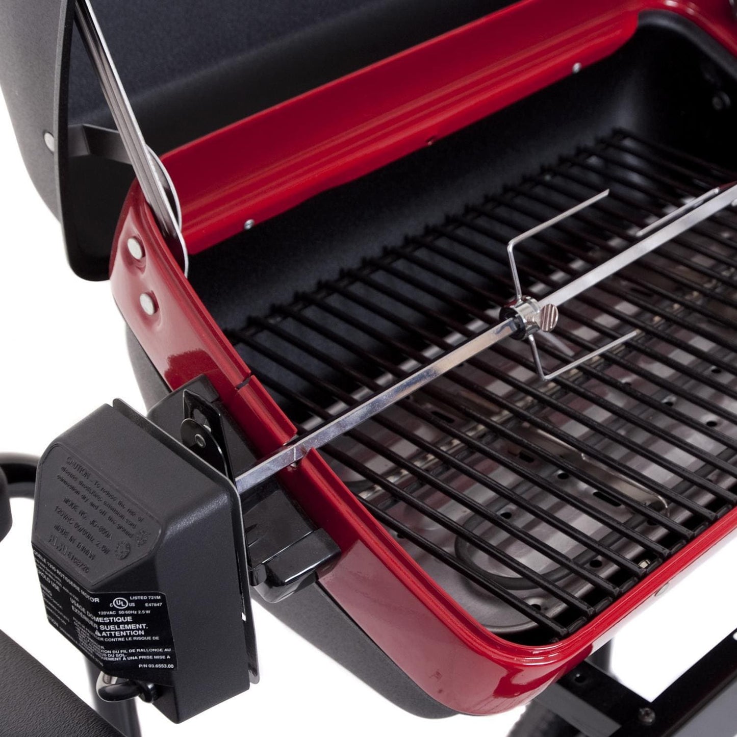 Americana by Meco 1500 Watt Electric Grill With Rotisserie, Easy View Window And Plastic Side Trays - 9359U8.181 - Image 5