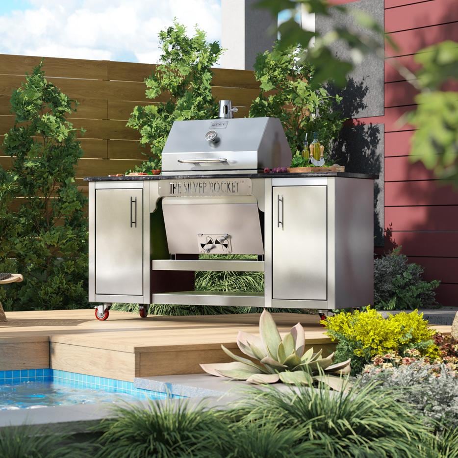 Rocket Outdoors Medium Silver Rocket Kamado Grill - MDSRF - Image 9
