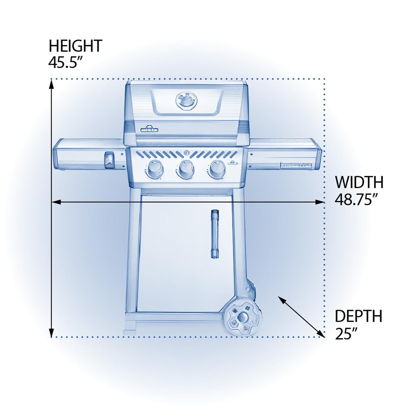 Napoleon Freestyle 365 3 Burner Propane Gas Grill - Graphite Grey - F365DPGT - Image 5