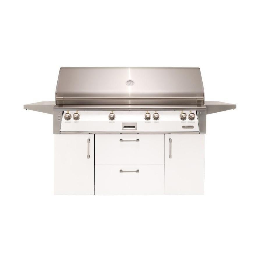 Alfresco ALXE 56-Inch Freestanding Natural Gas All Grill With Sear Zone And Rotisserie in Signal White Matte - ALXE-56BFGC-NG-SM9003 - Image 1
