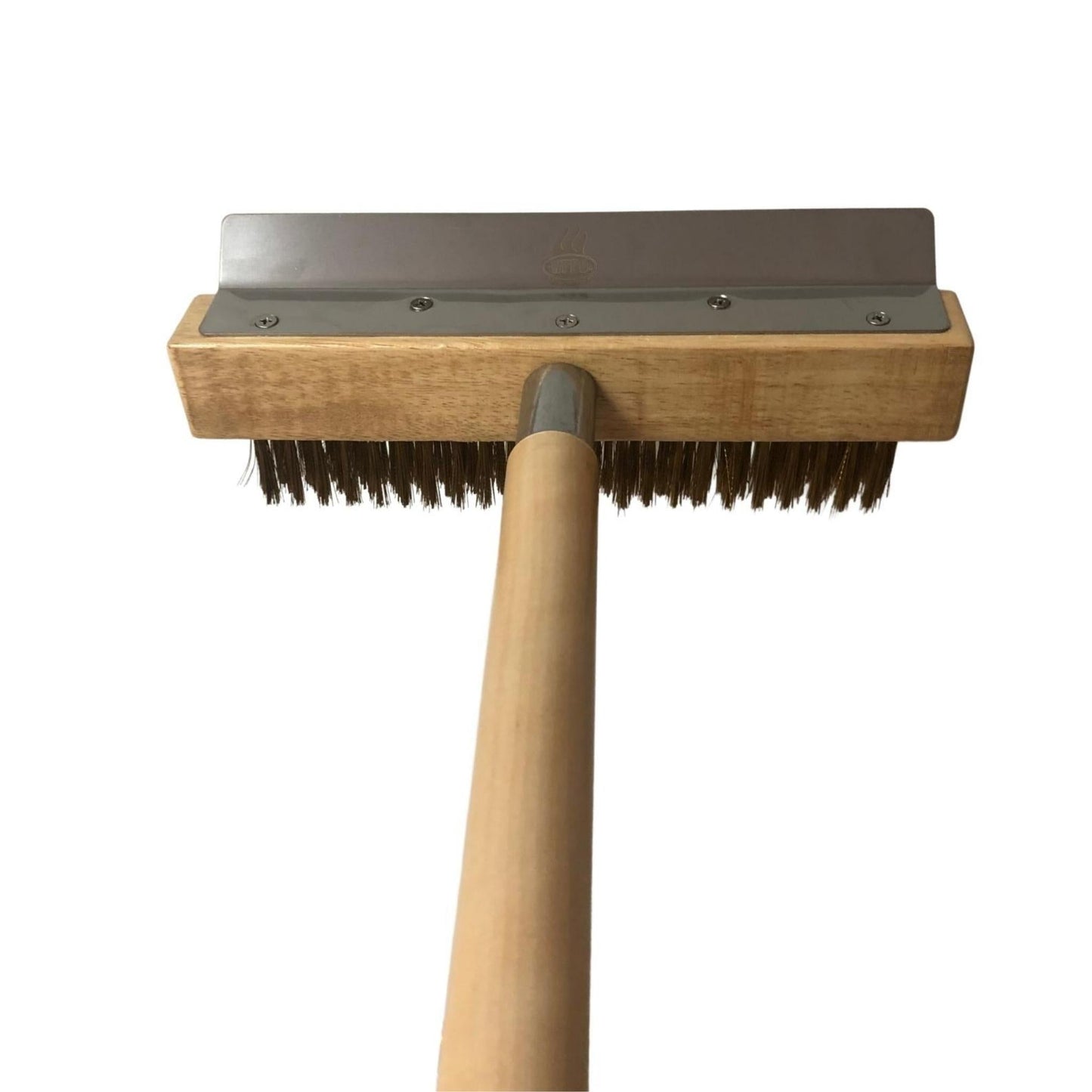Pizza Oven Brush with Scraper and Wooden Handle. - WPPO LLC Direct