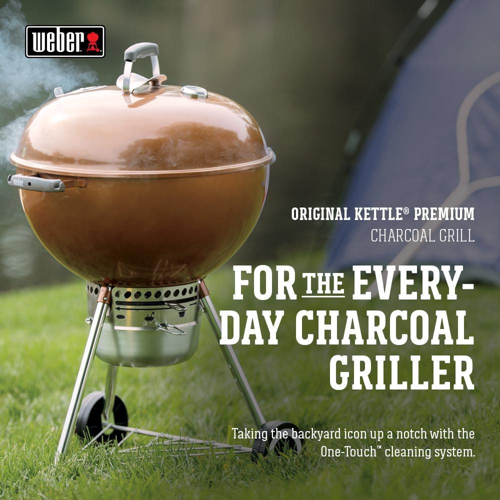 Weber Original Kettle Premium 22-Inch Charcoal Grill - Copper - 14402001 - Image 8