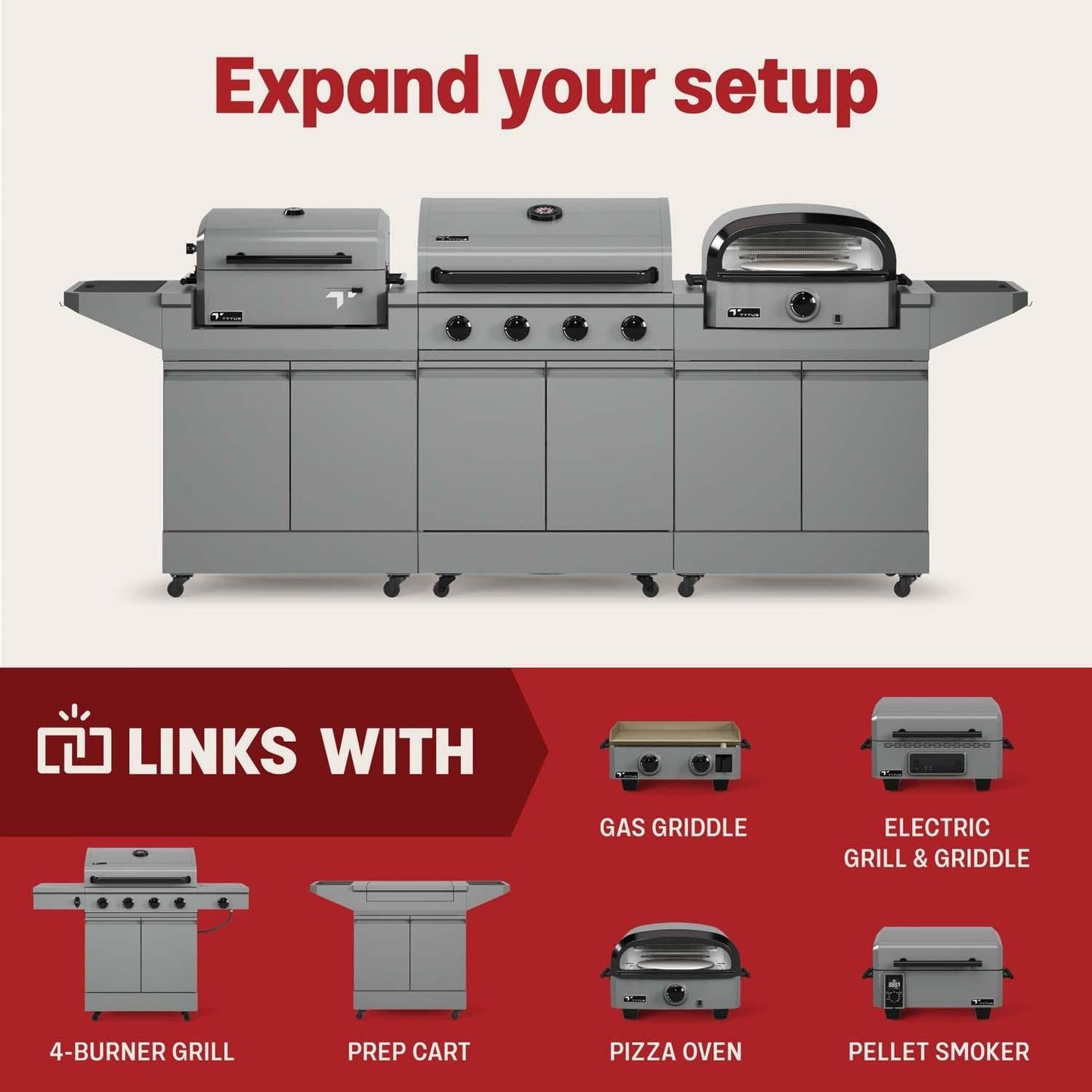 TYTUS Emberwood Charcoal Grill w/ Grill and Prep Cart - TDT-CRT-CHAR - Image 12