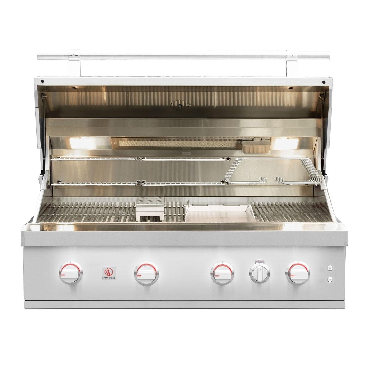 Summerset Quest 42-in 3 Burner Built-In Natural Gas Grill w/ Rear Infrared Burner, Rotisserie Kit, & Drop-In Griddle Plate - QST42-NG - Image 2