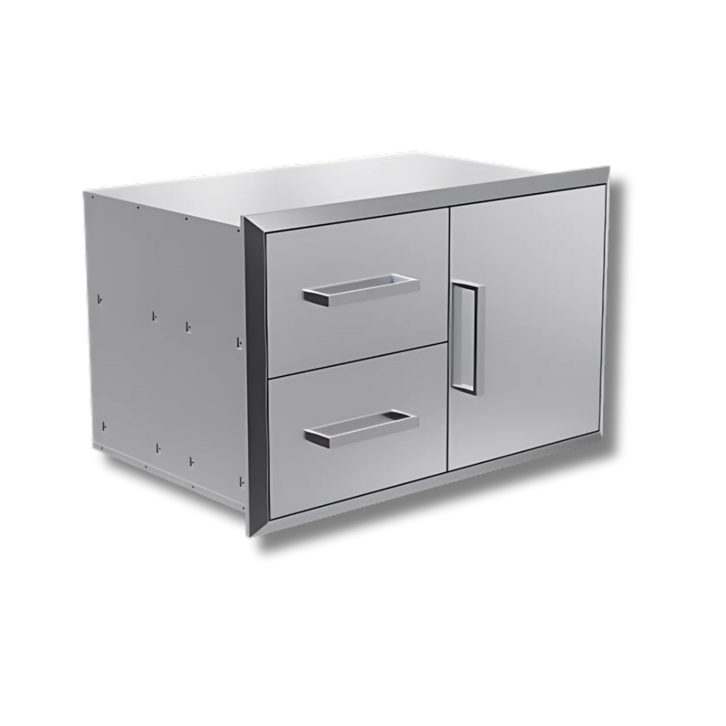 304 Stainless Steel 34" Double Drawer Combo/Pantry, with light and soft close