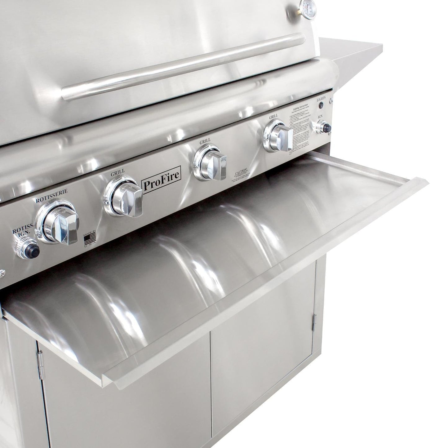 ProFire Professional Deluxe Series 48-Inch Infrared Hybrid Propane Gas Grill With Rotisserie & Double Side Burner - Image 9