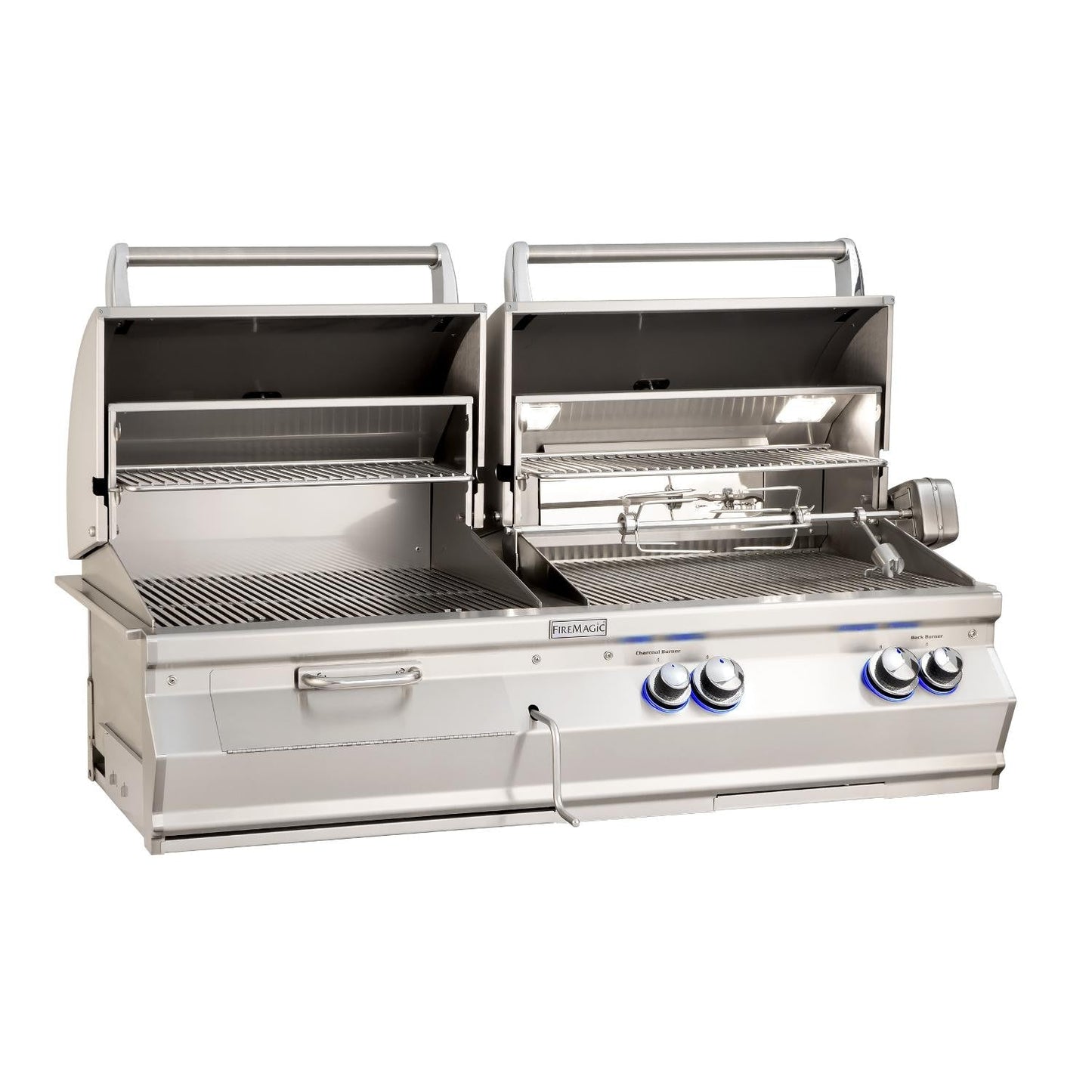Fire Magic Aurora A830I 46-Inch Built-In Natural Gas & Charcoal Combo Grill With Rotisserie And Analog Thermometer - A830I-8EAN-CB - Image 2
