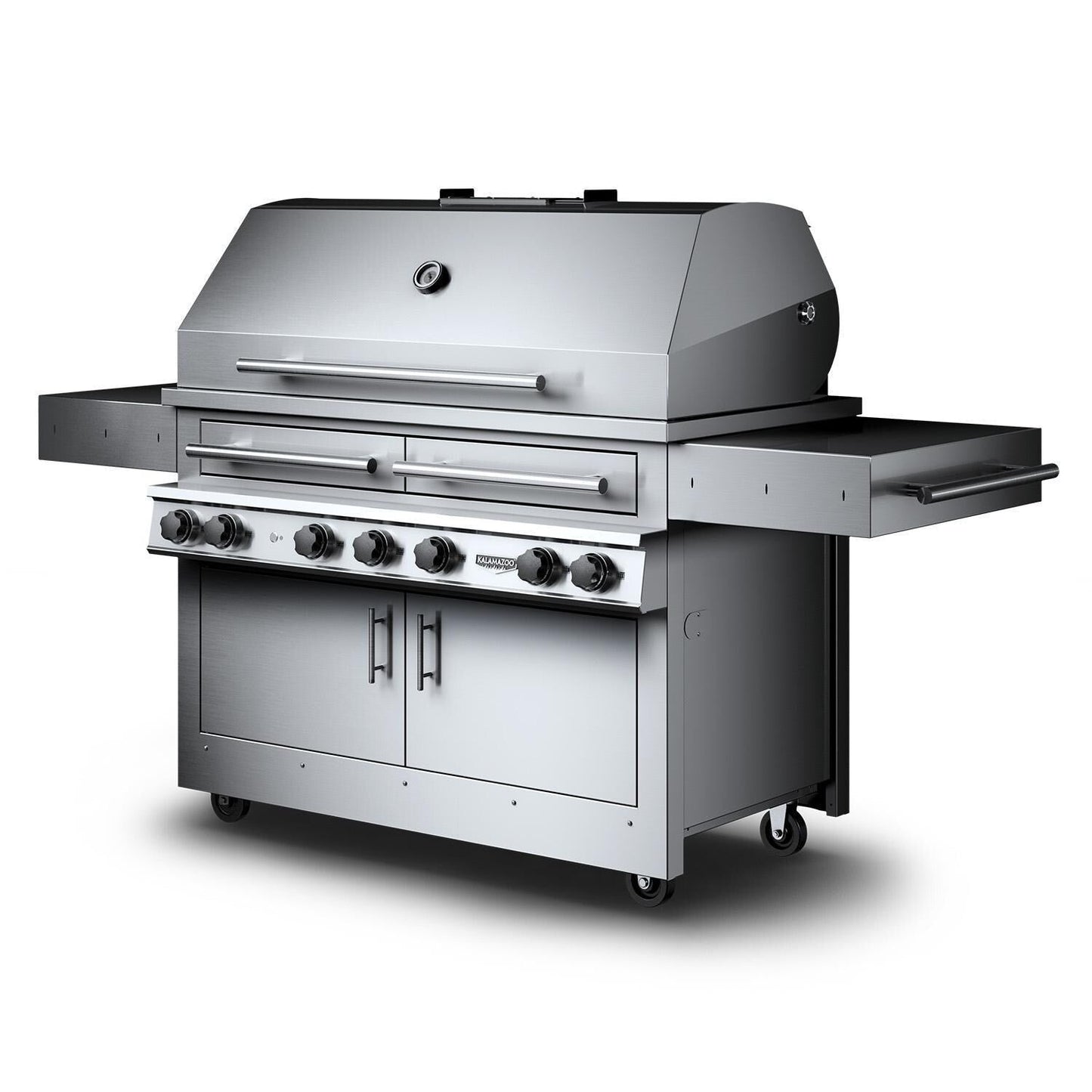 Kalamazoo K1000HT Hybrid Fire Four Burner Freestanding Bulk Propane Grill W/ Two Meat & Two Plancha Grill Surface Grates - Image 2