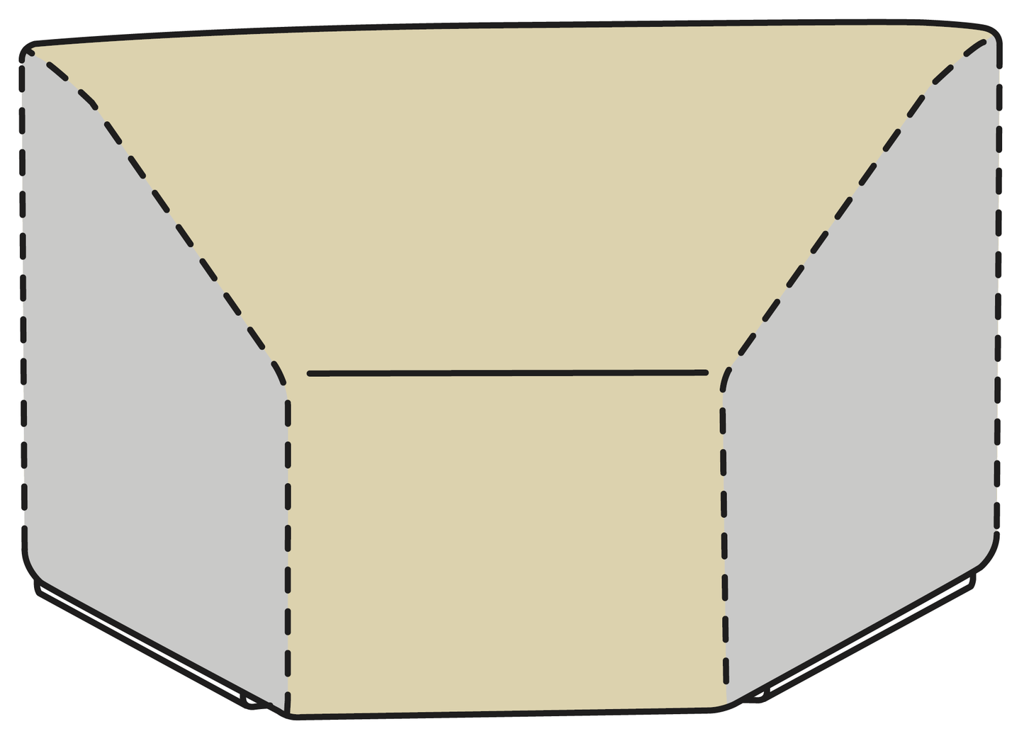 Modular Cover Round Corner - 50"Wx40"Dx32"H - Mercury
