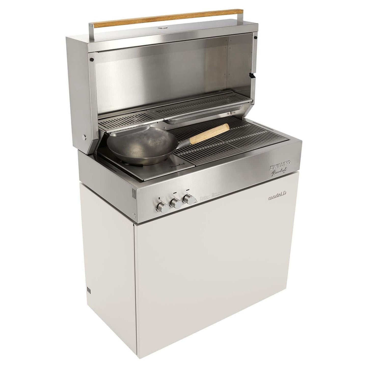 Flammkraft Model D Propane Gas Grill - Ivory White - 1029542