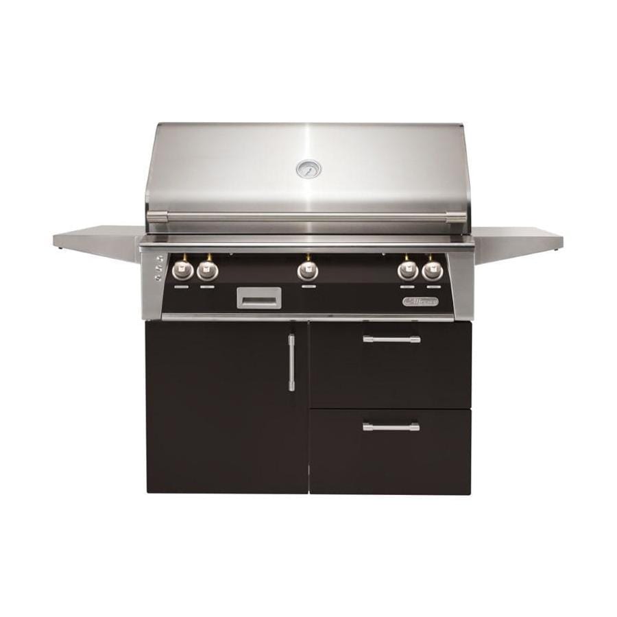 Alfresco ALXE 42-Inch Freestanding Propane Grill On Deluxe Cart With Rotisserie in Jet Black Matte - ALXE-42CD-LP-SM9005 - Image 1