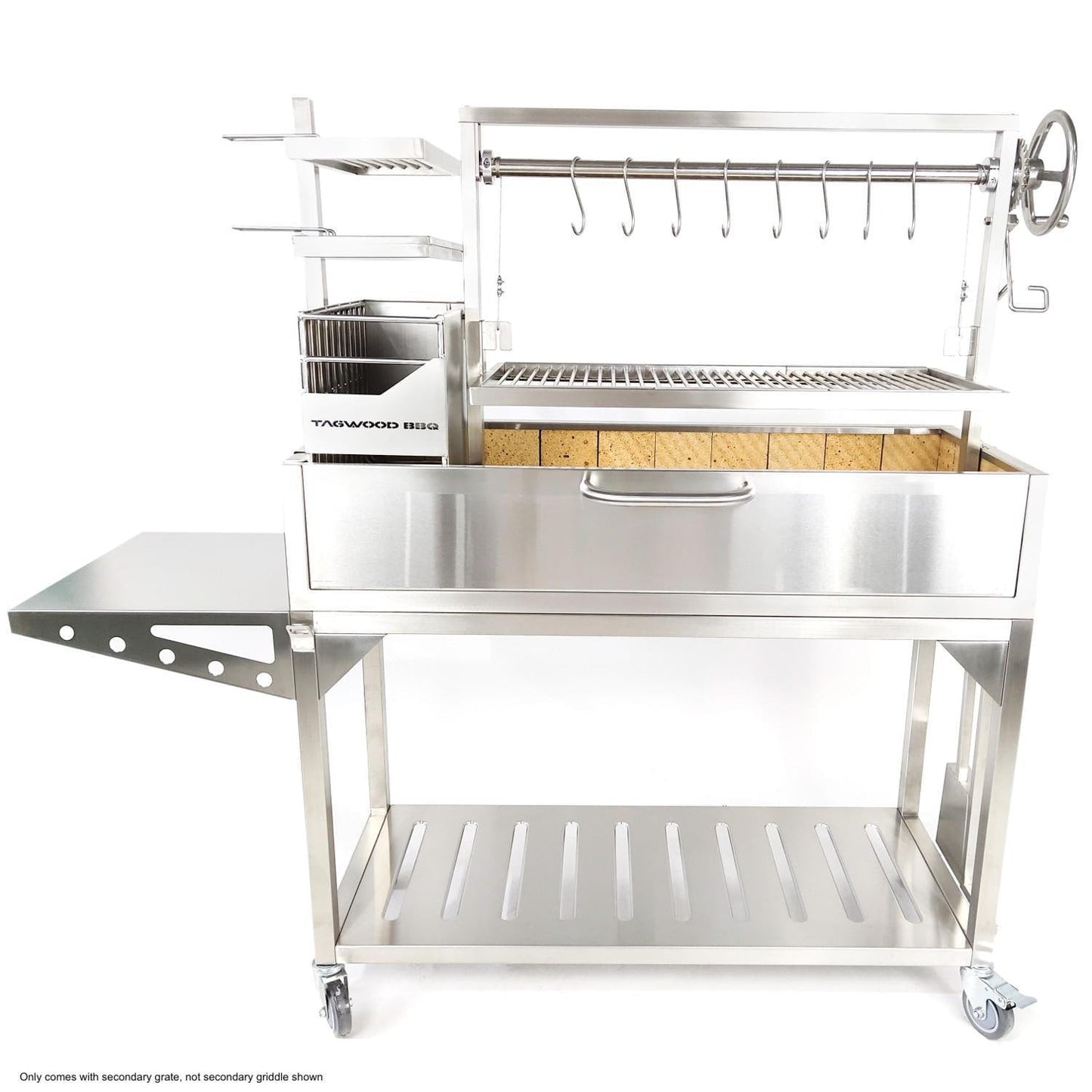 Tagwood BBQ Fully Assembled Argentine Santa Maria Wood Fire & Charcoal Grill - All Stainless Steel - BBQ03SSF - Image 2
