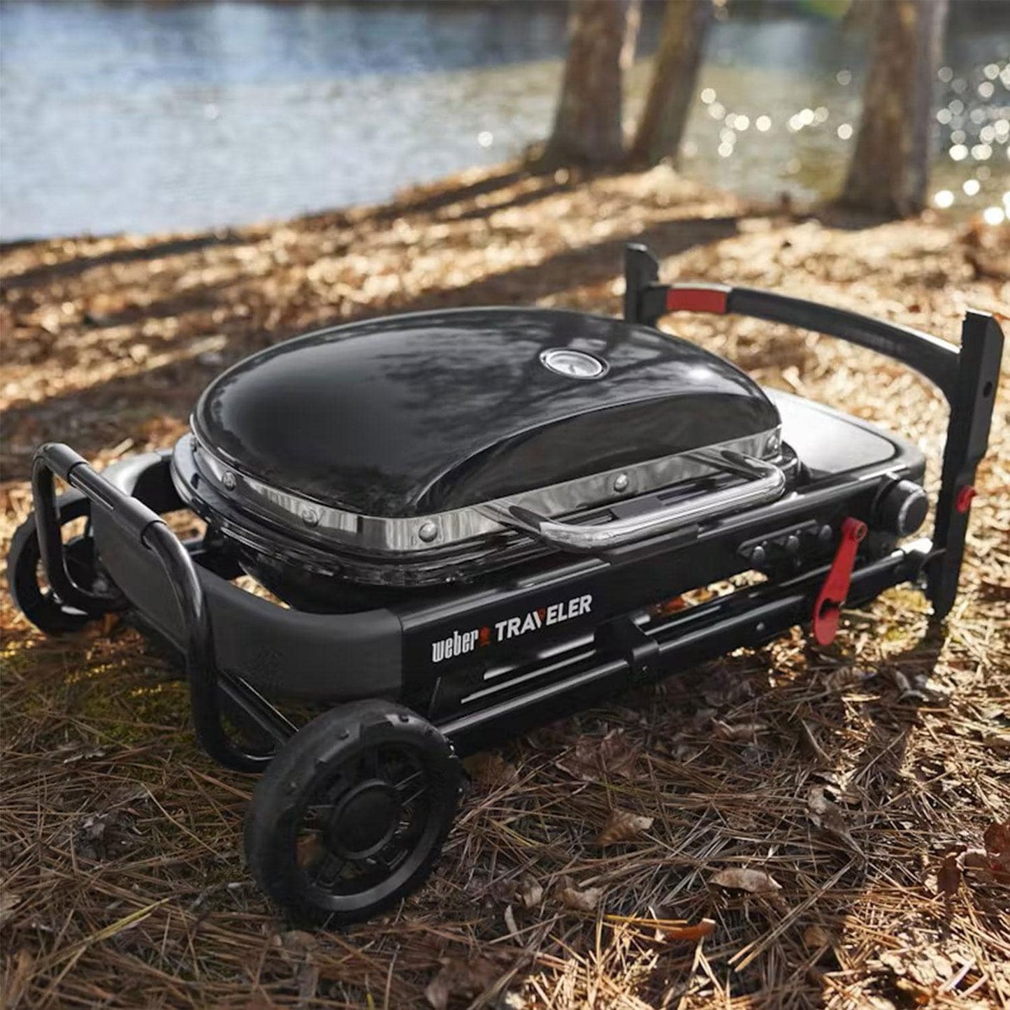 Weber Traveler Compact Cast Iron Portable Propane Gas Grill - 1500460