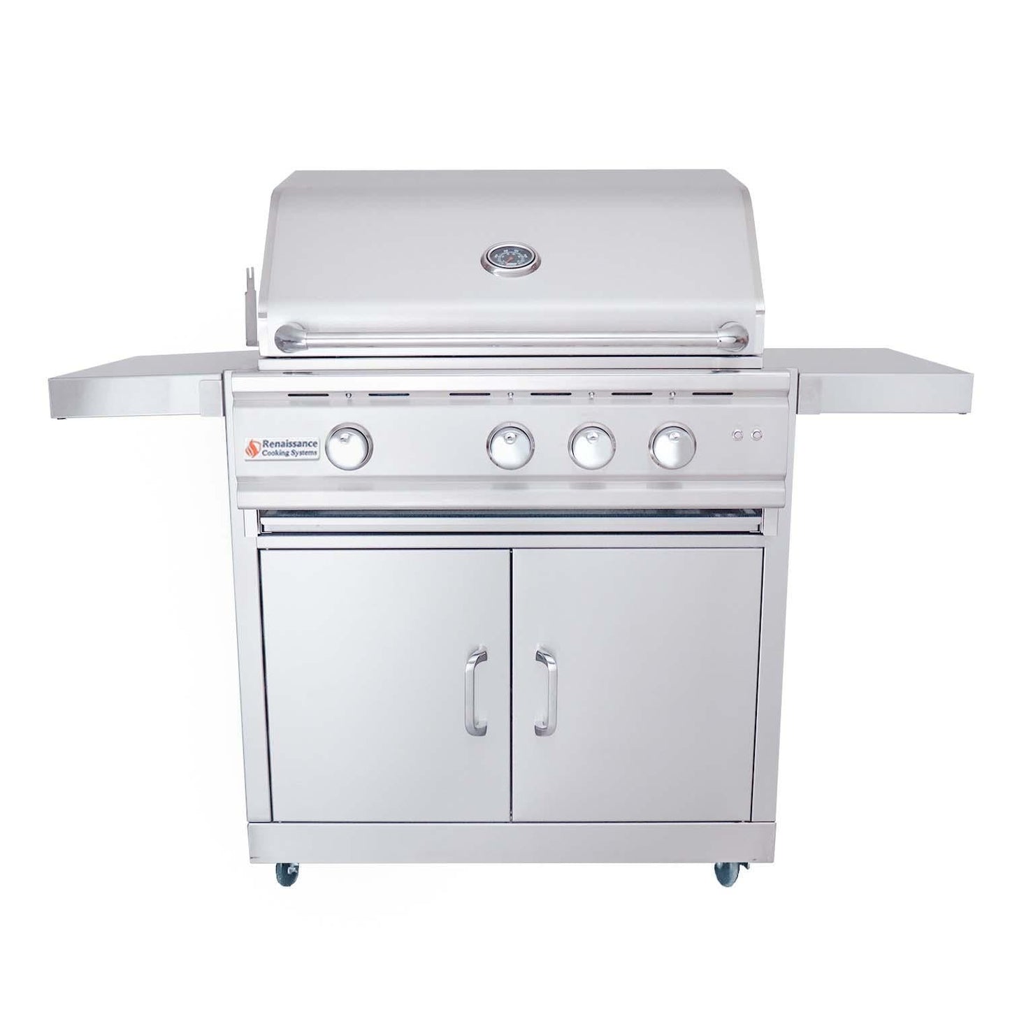 RCS Cutlass Pro 30 Inch Propane Grill w/ Ceramic Briquette Tray Flame Tamers - RON30BLPCK
