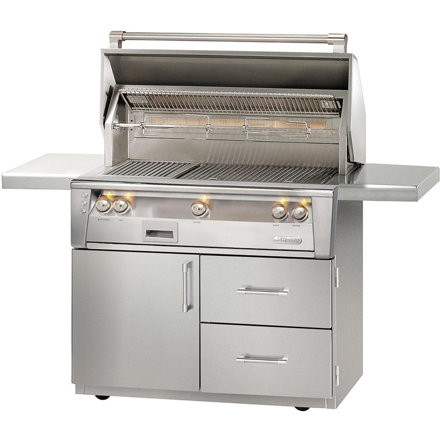 Alfresco ALXE 42-Inch Propane Gas Grill On Deluxe Cart With Sear Zone And Rotisserie - ALXE-42SZCD-LP - Image 1