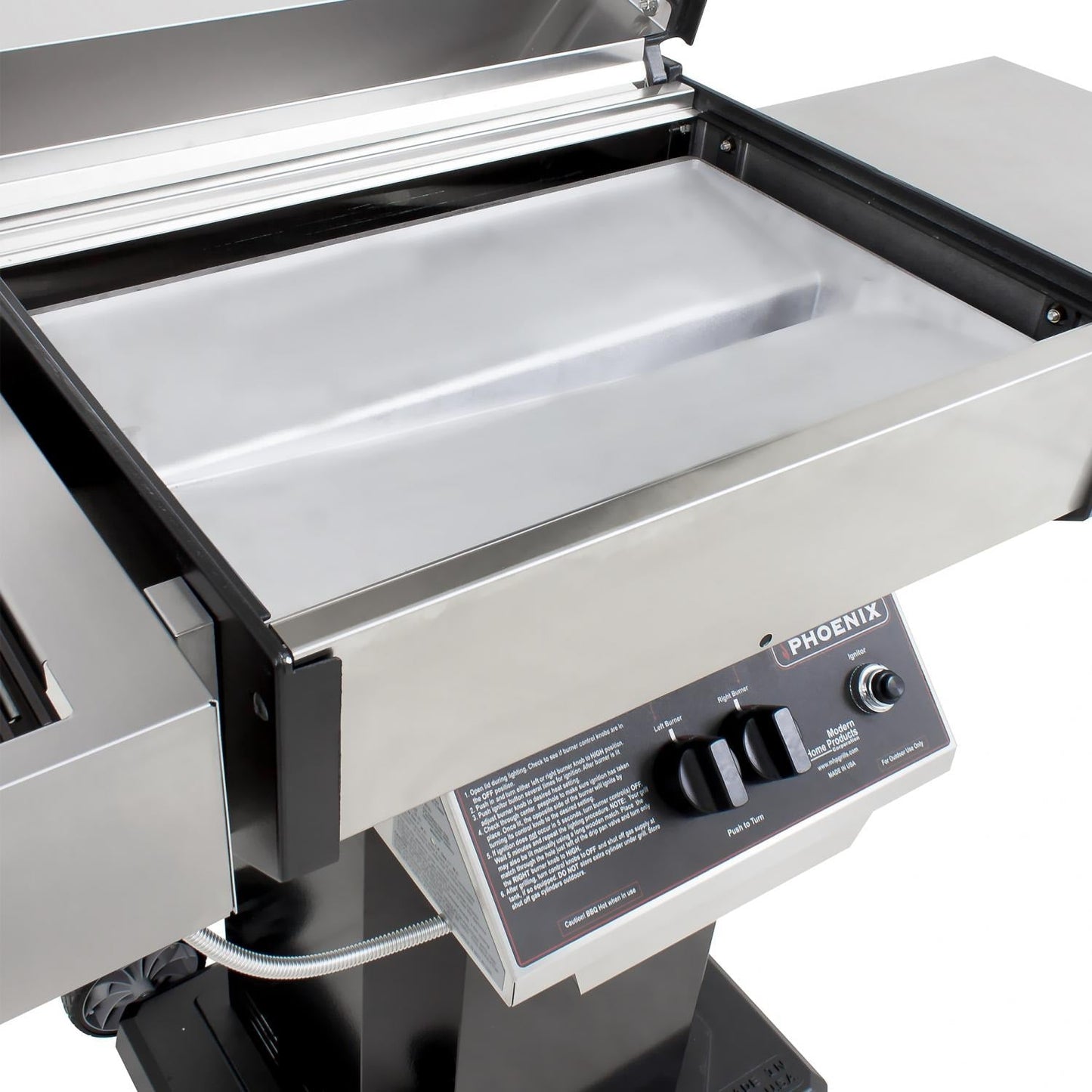 Phoenix SDBOCP Stainless Steel Propane Gas Grill Head On Black Aluminum Pedestal Cart - Image 8