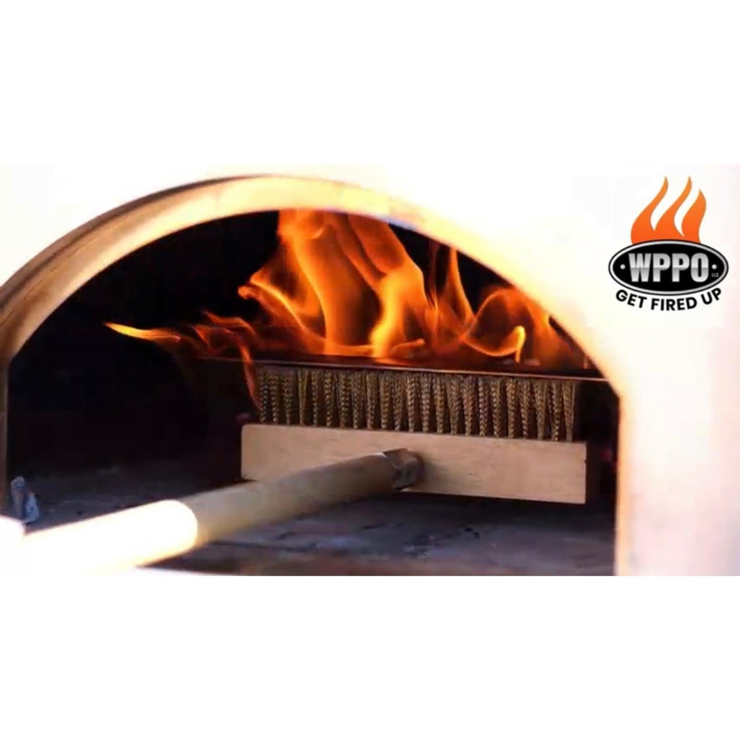 Pizza Oven Brush with Scraper and Wooden Handle. - WPPO LLC Direct