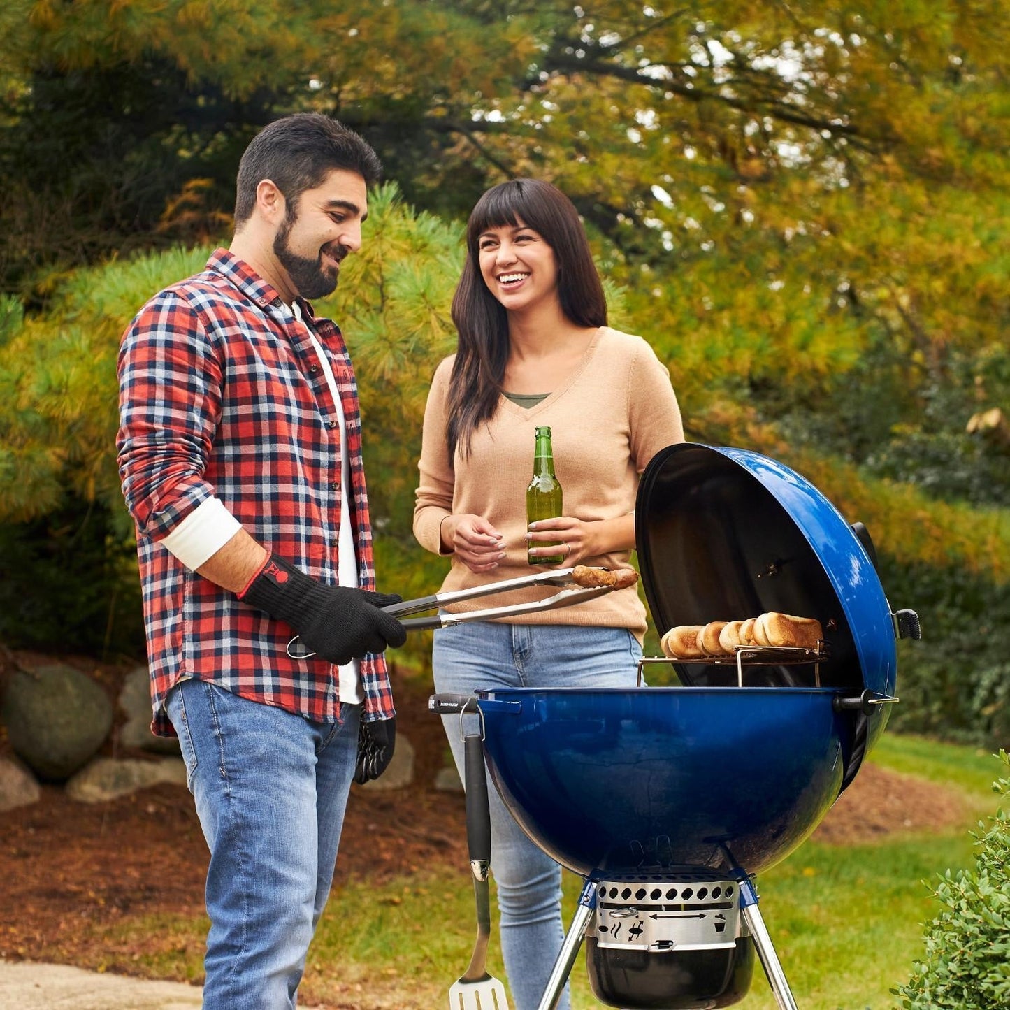 Weber Master Touch 22-Inch Charcoal Grill w/ Gourmet BBQ System Cooking Grate - Deep Ocean Blue - 14516001 - Image 4