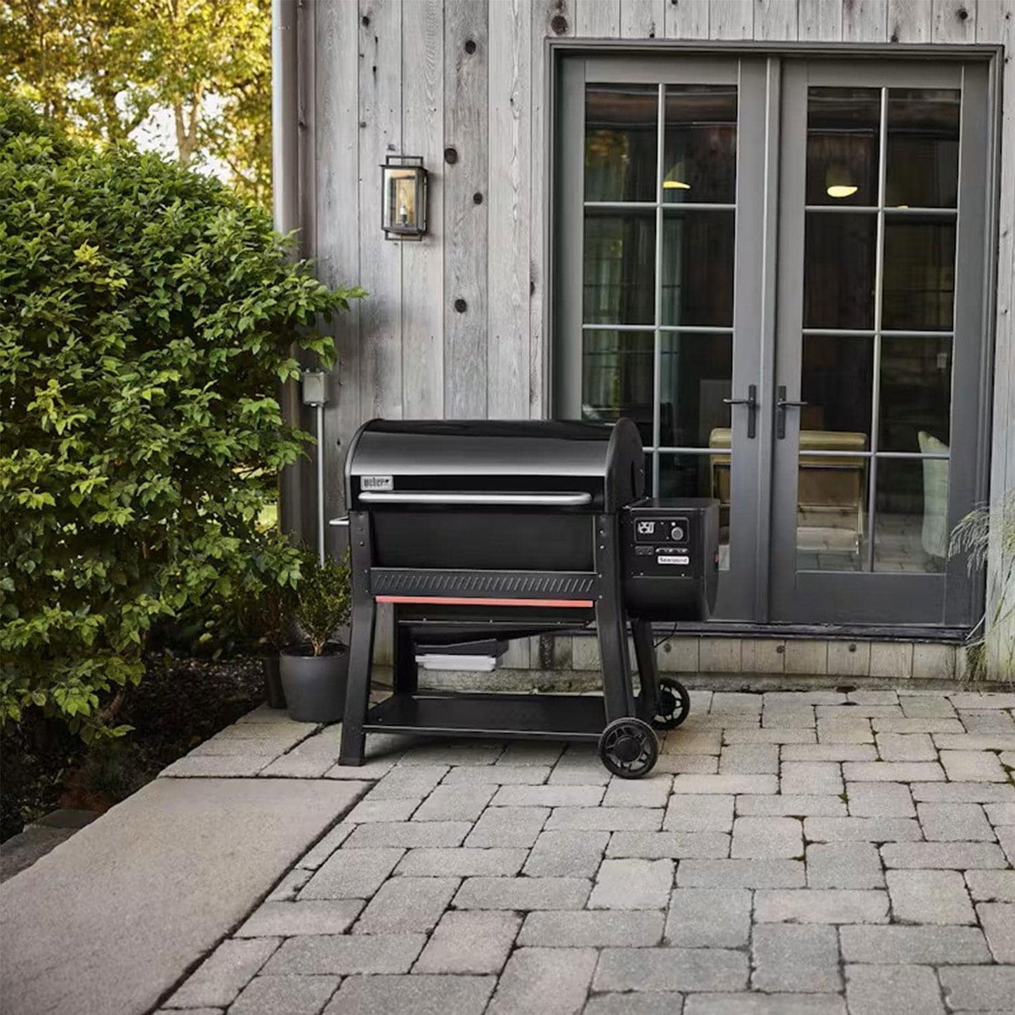 Weber Searwood XL 600 Pellet Grill w/ Cover, Front Table & Rotisserie - Image 3