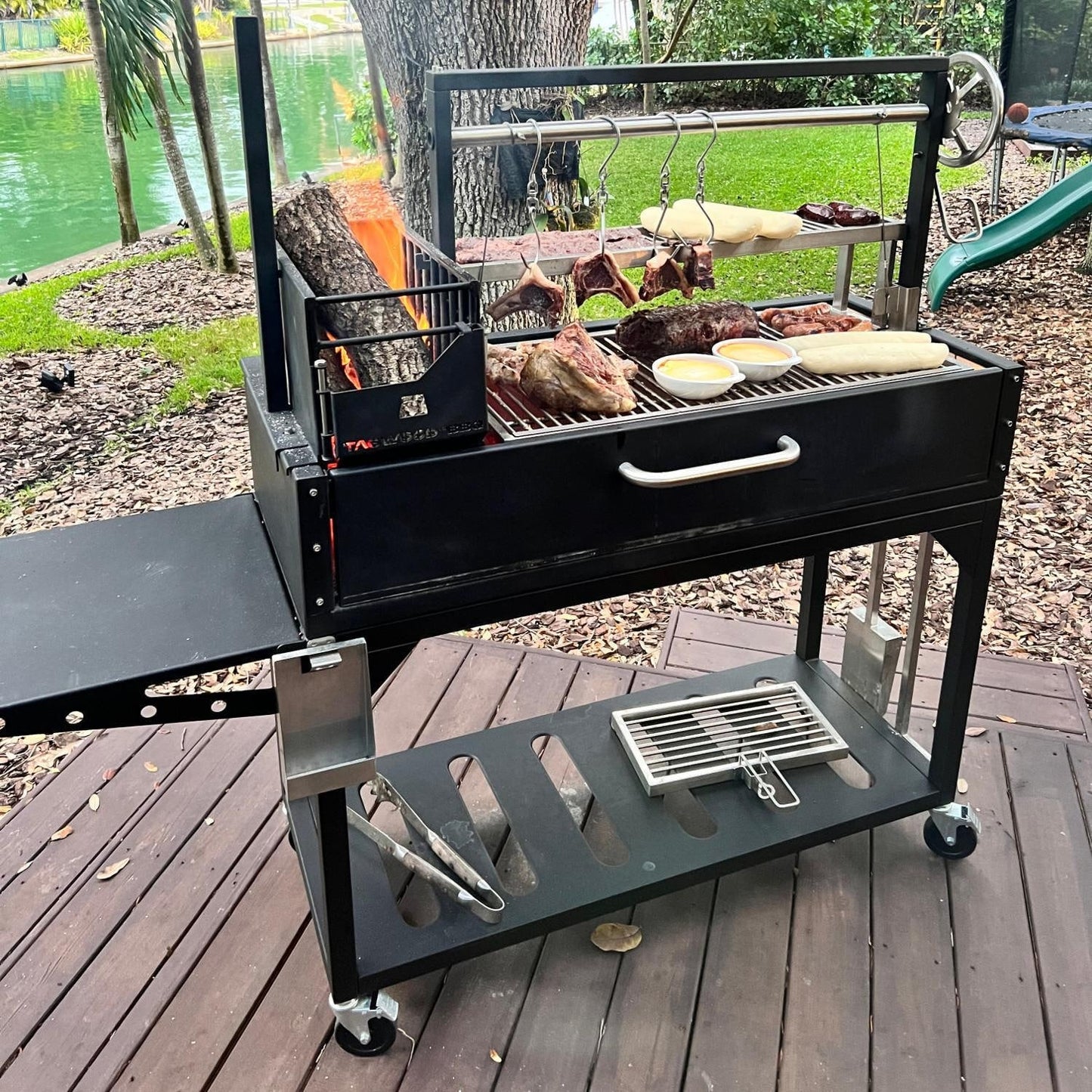 Tagwood BBQ Fully Assembled Argentine Santa Maria Wood Fire & Charcoal Grill - BBQ03SIF - Image 8