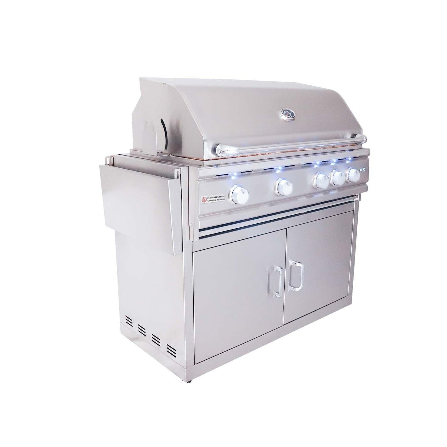 RCS Cutlass Pro 38 Inch Propane Grill w/ Ceramic Briquette Tray Flame Tamers - RON38BLPCK