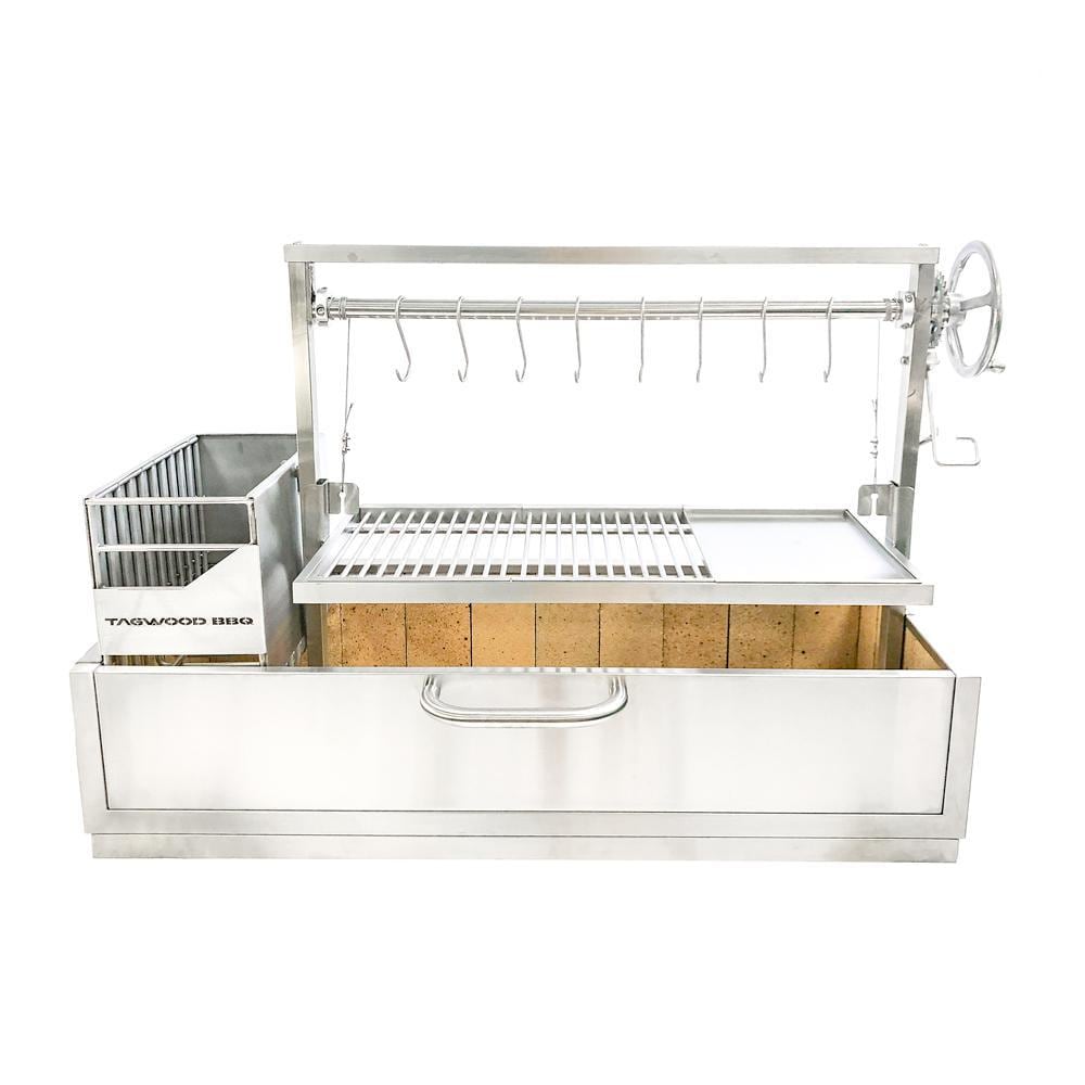Tagwood BBQ Fully Assembled Built-In Santa Maria Argentine Wood Fire & Charcoal Grill - BBQ05SSF - Image 4
