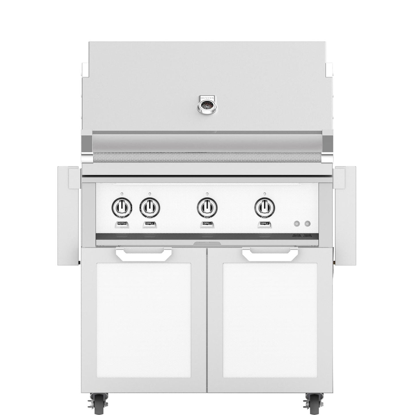 Hestan 36-Inch Natural Gas Grill W/ Sear Burner & Rotisserie On Double Door Tower Cart - Froth - GMBR36-NG-WH - Image 1