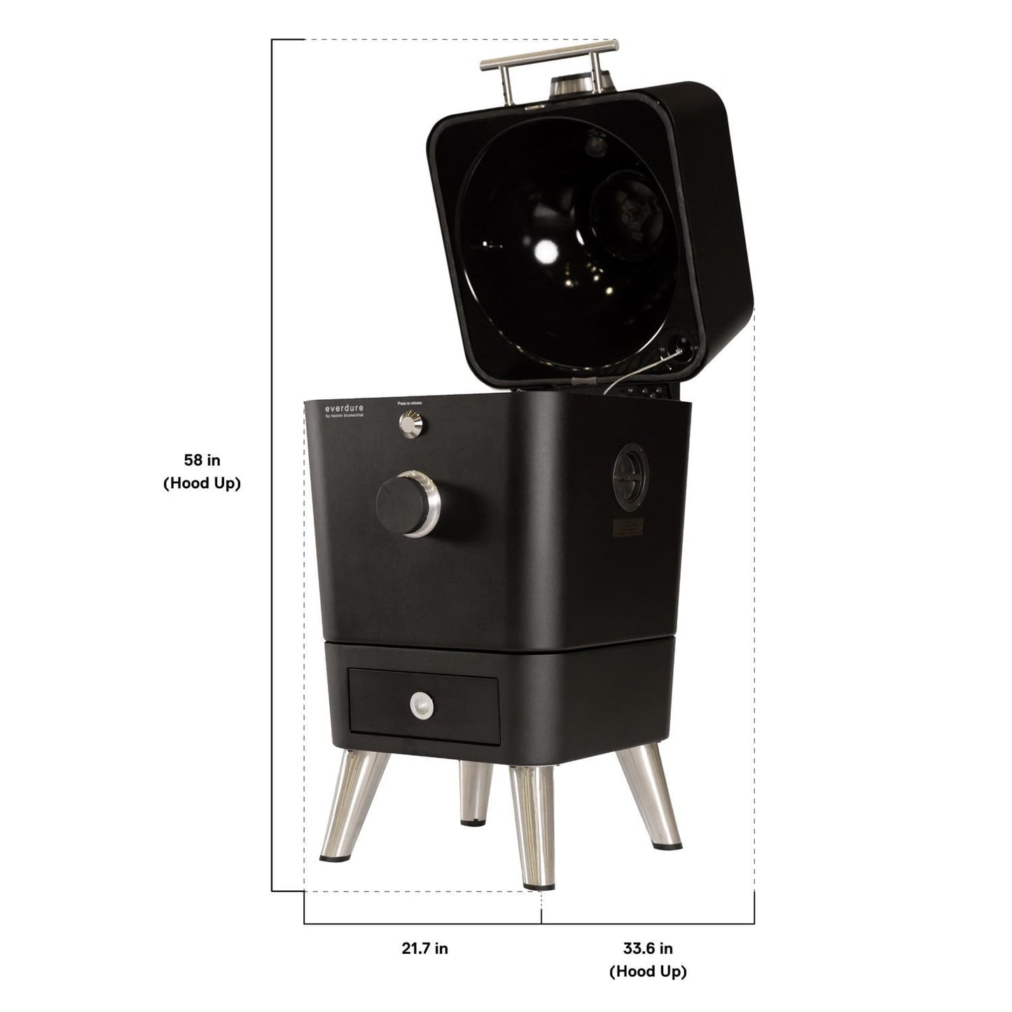 Everdure 4K 21-in Charcoal Grill & Smoker - Black - HBCE4KBUS - Image 4