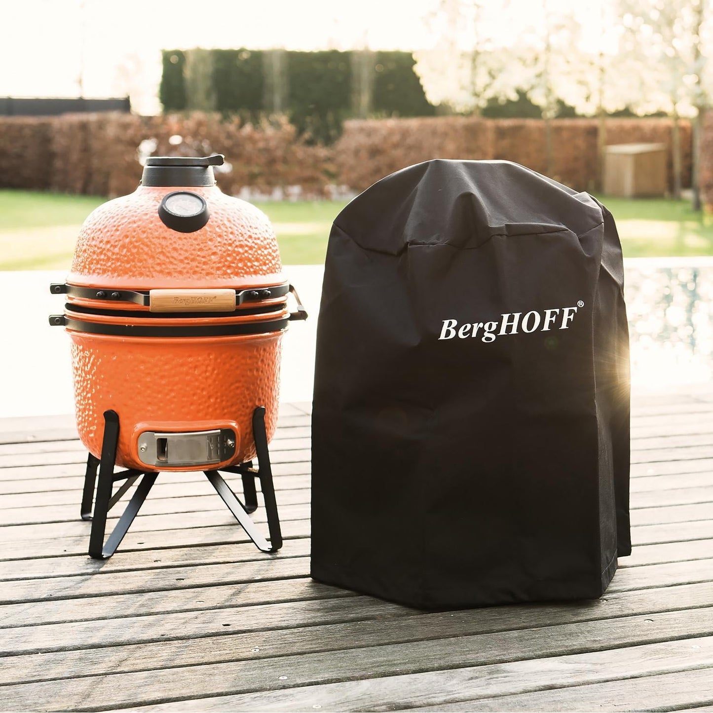 BergHOFF 13 Inch Ceramic BBQ Bluestone Gray W/ Cover - 2415703 - Image 5