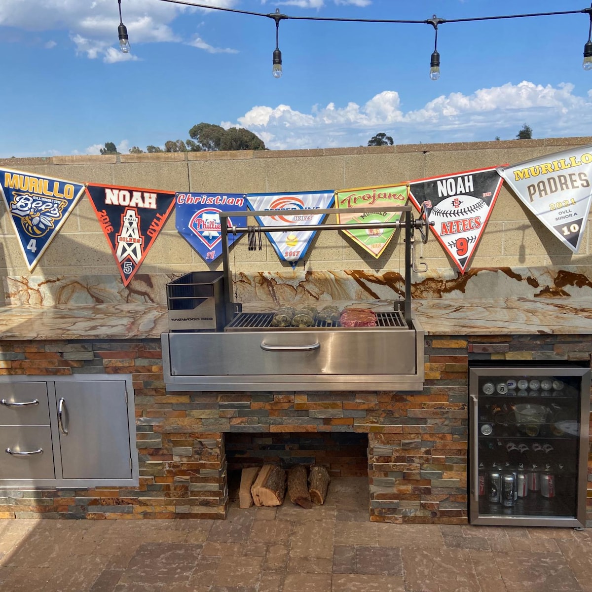 Tagwood BBQ Fully Assembled Built-In Santa Maria Argentine Wood Fire & Charcoal Grill - BBQ05SSF - Image 8