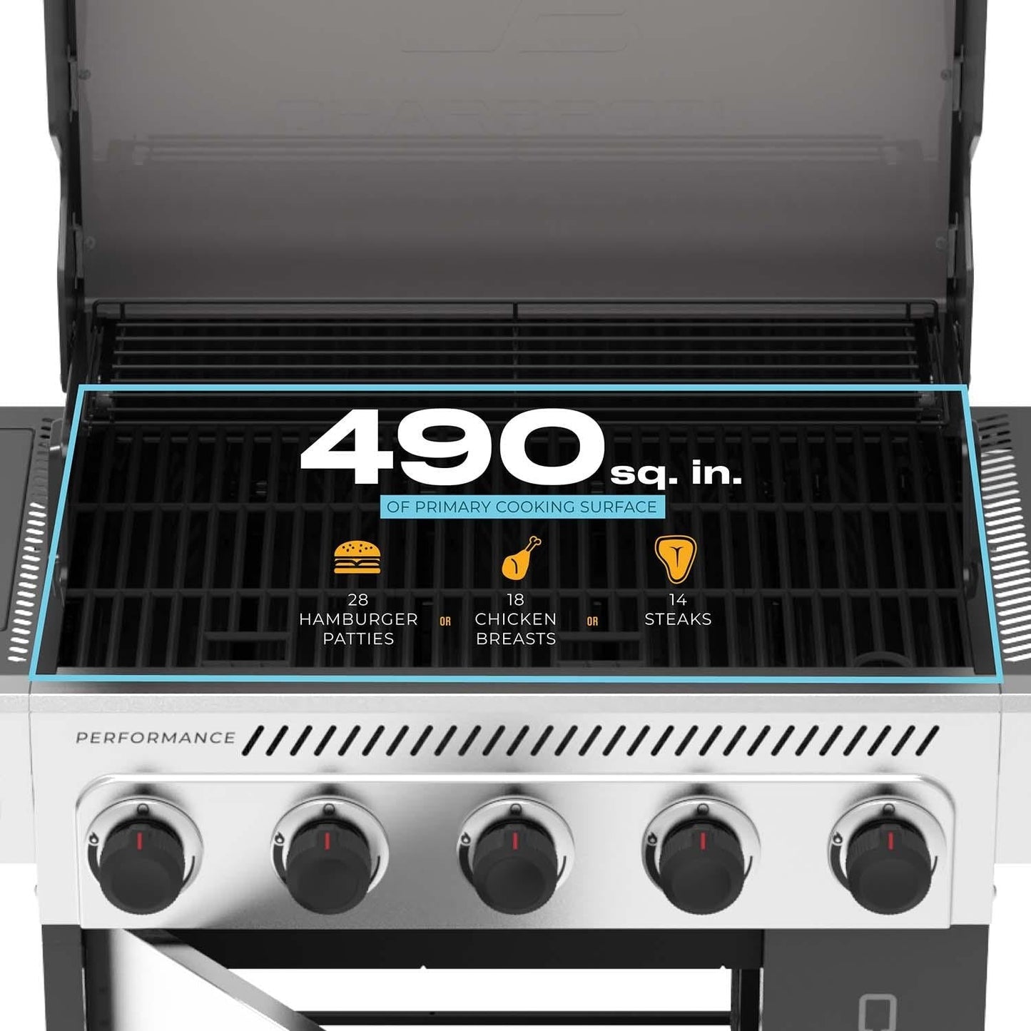 Charbroil Performance Series 5-Burner Propane Gas Grill Cabinet - Stainless - 463463225