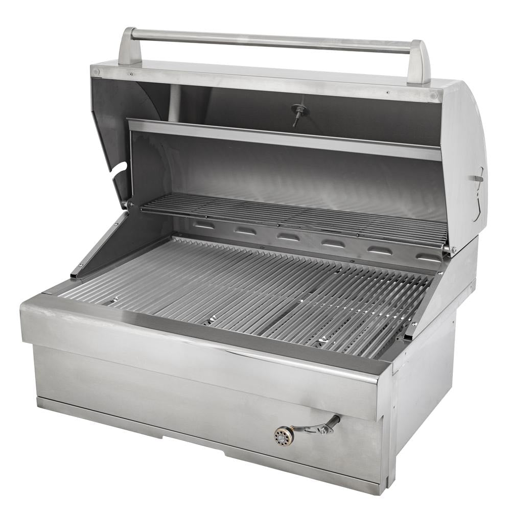 Turbo 32-Inch Built-In Stainless Steel Charcoal Grill With Adjustable Charcoal Tray - 32CHARCOALG - Image 4