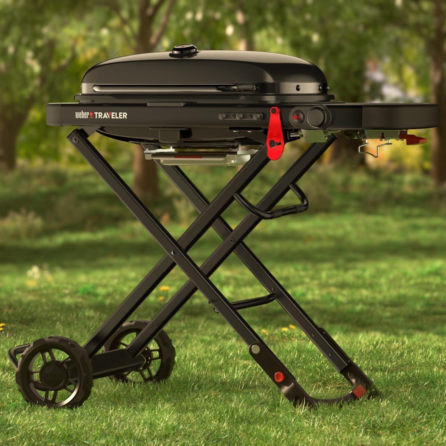 Weber Traveler Portable Propane Gas Grill - Stealth Edition - 9013001