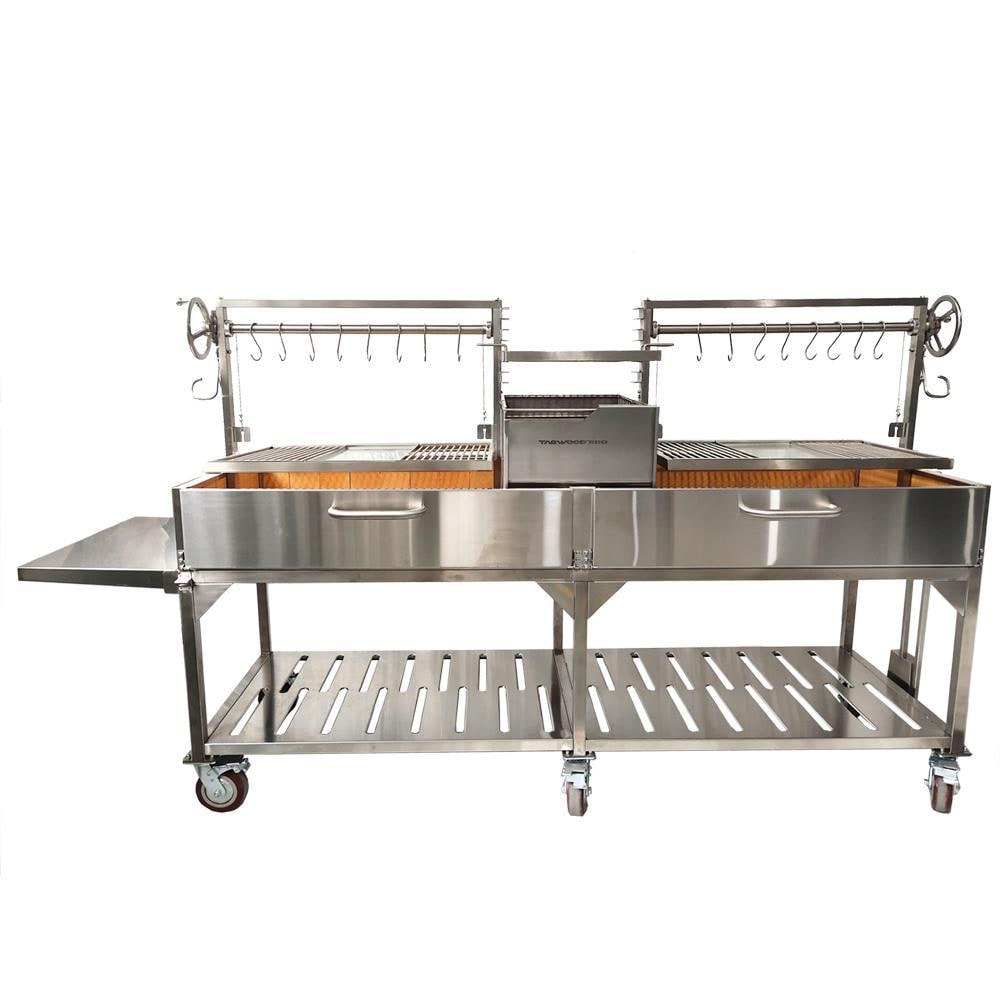 Tagwood BBQ XL Double Argentine Santa Maria Wood Fire & Charcoal Grill - BBQ24SS - Image 4