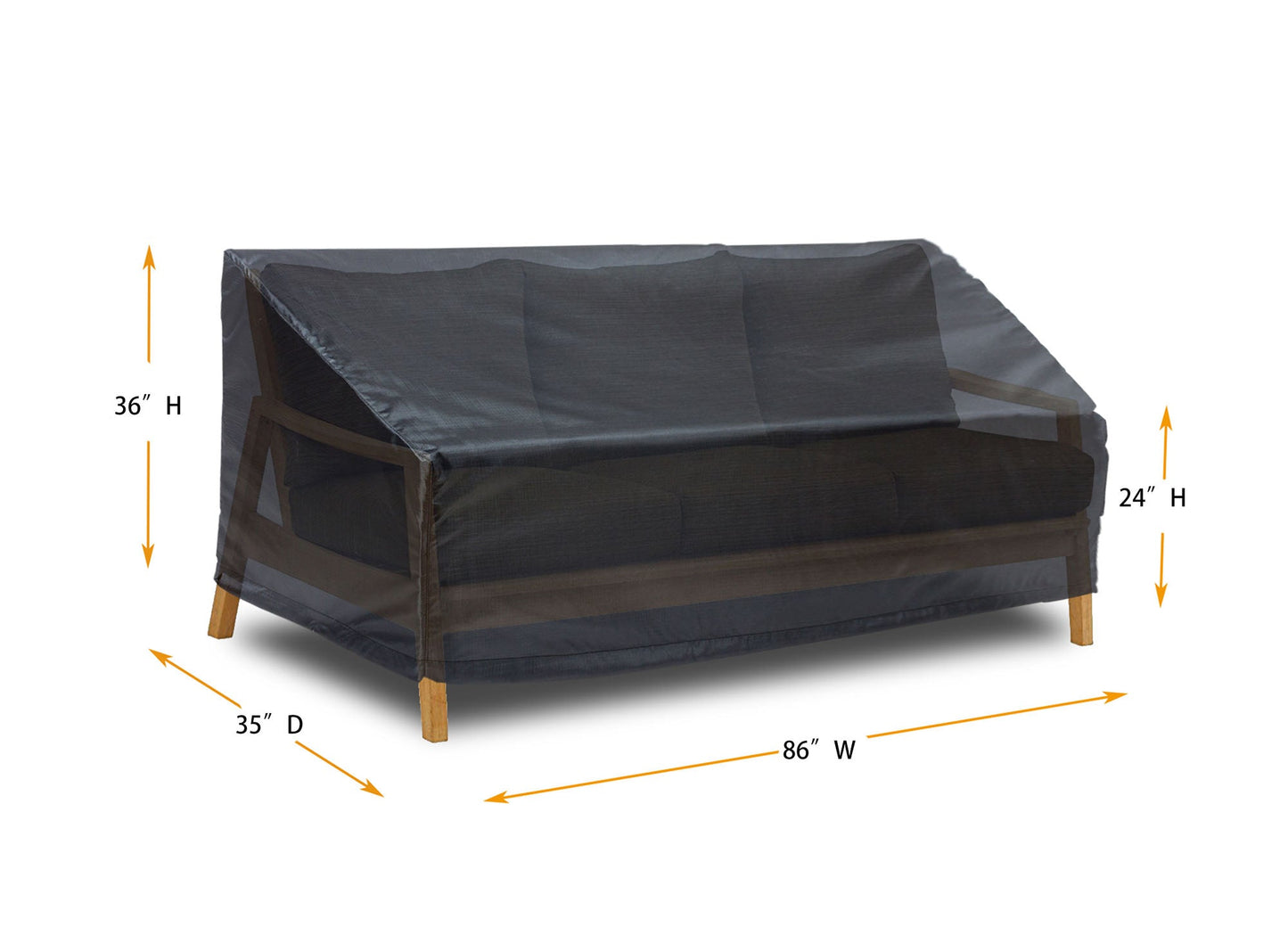 Sofa Cover Medium - 86"W x 35"D x 24''/36"H Gold