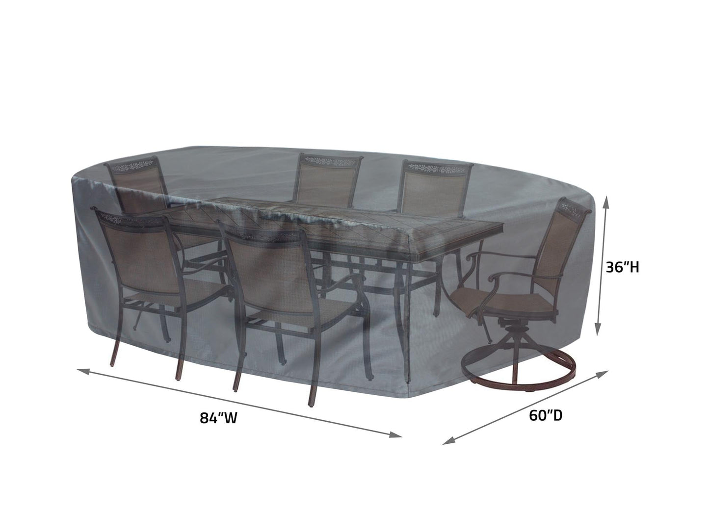 Shield Mercury Cover for 586 Fits Small Oval/Rectangle Table
& Chairs w/8 ties,
elastic & spring cinch lock