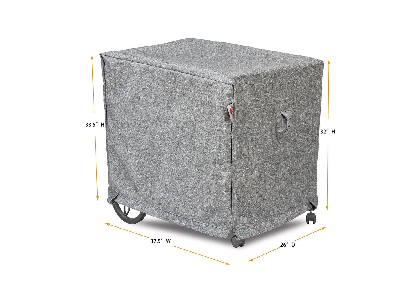 Tea Cart Cover Rectangle - 26''W x 37.5''D x 32''/33.5''H Platinum