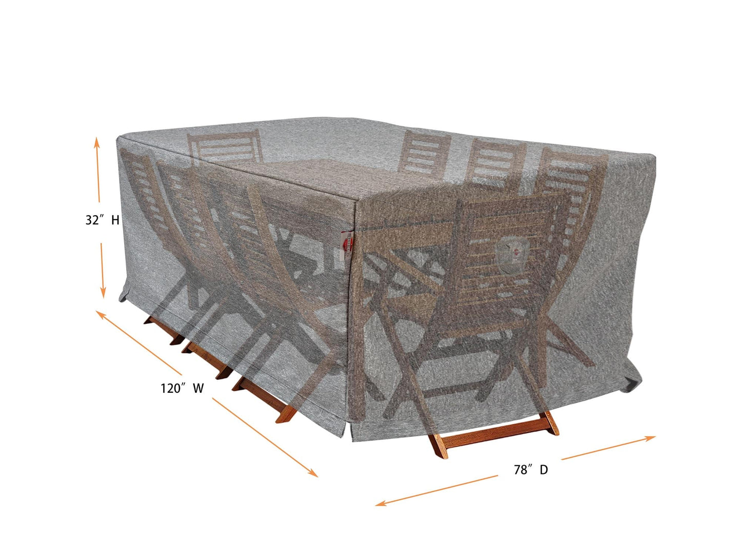 Premium Heavy-Duty Rectangular Dining Set Cover - 3-Layer Water & UV-Resistant, Platinum Series, 120"W x 78"D x32"H for Outdoor Patio Furniture