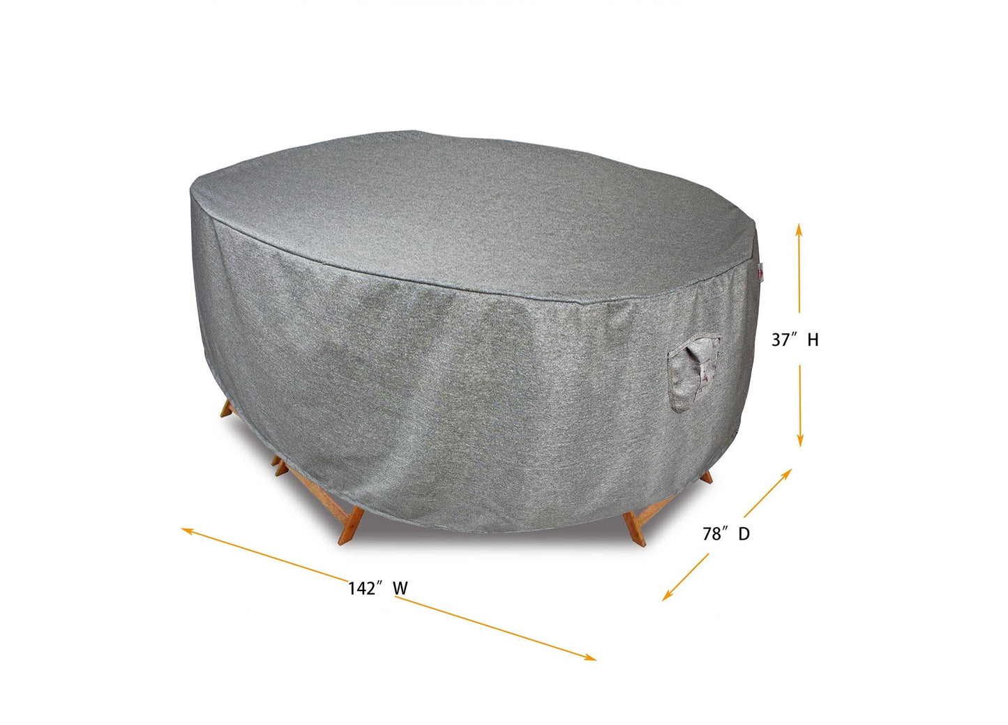Premium Heavy-Duty Rectangular Dining Set Cover - 3-Layer Water & UV-Resistant, Platinum Series, 142" W x 78" D x 37" H for Outdoor Patio Furniture