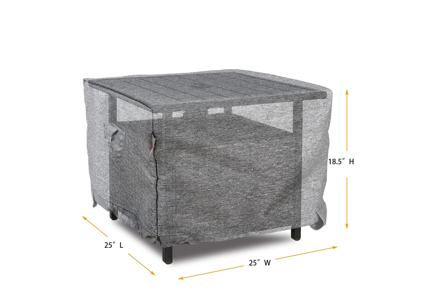 Premium Heavy-Duty Accent Table Cover - 3-Layer Water & UV-Resistant, Platinum Series, 25''Wx25'Dx18.5''H for Outdoor Patio Furniture