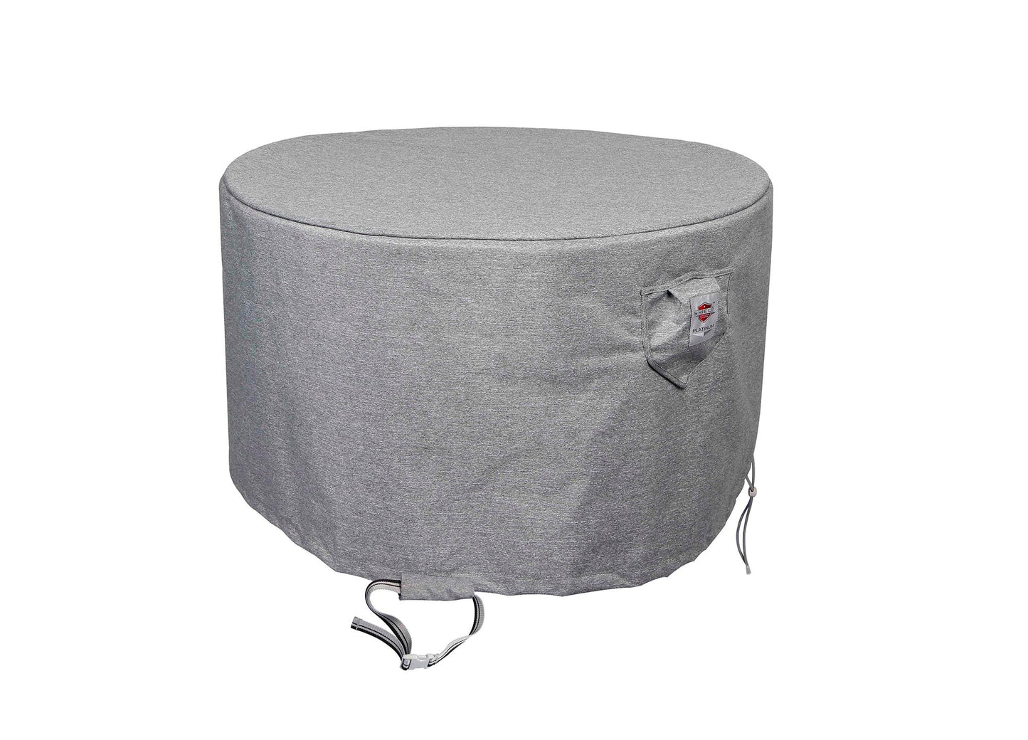 Premium Heavy-Duty Round Fire Table Cover - 3-Layer Water & UV-Resistant, Platinum Series, 53"Dia x 25"H for Outdoor Patio Furniture