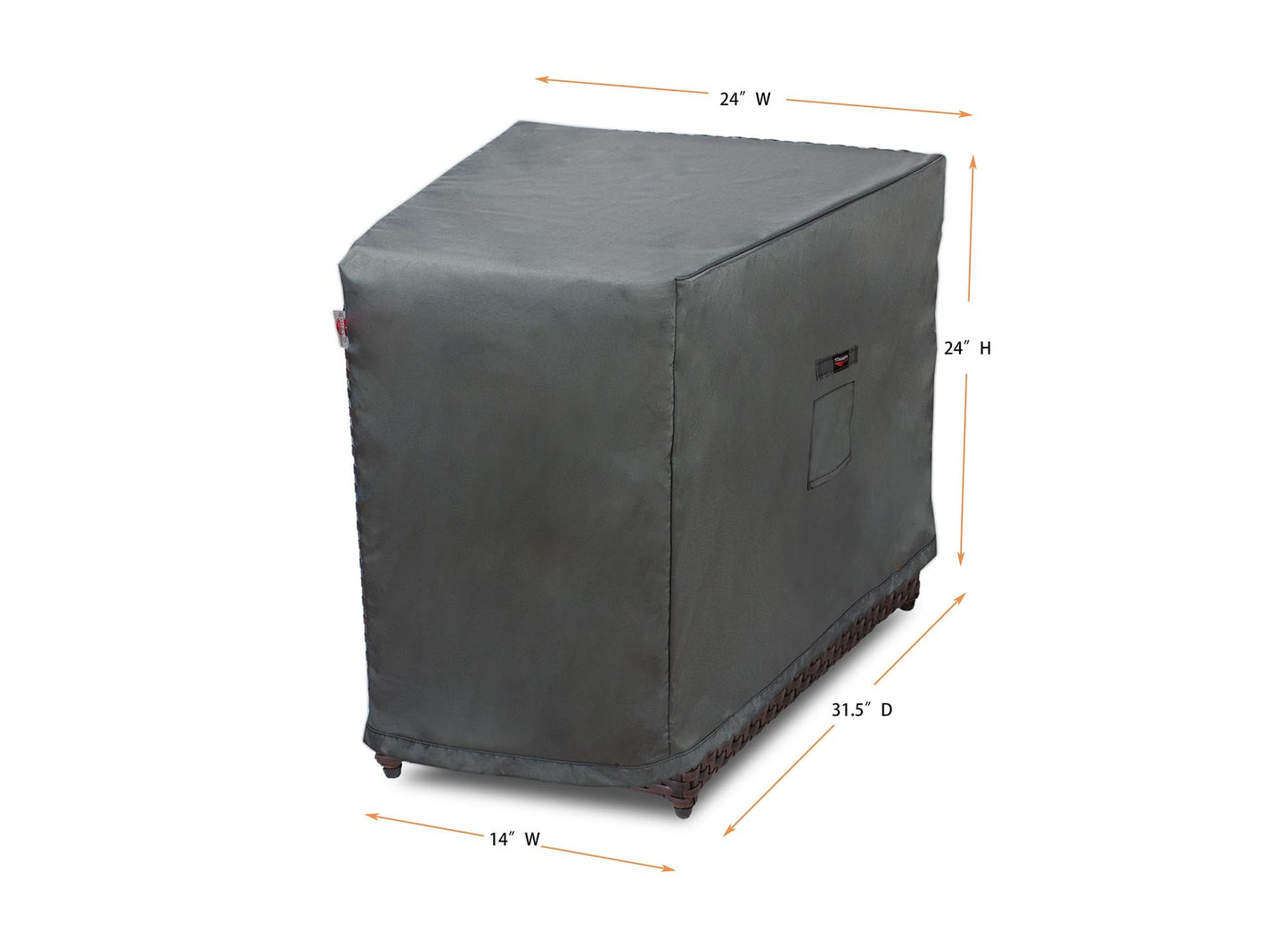 Accent Table Cover Titanium Wedge - 14"(F)/24"(B)W x 31.5"D x 24.5H