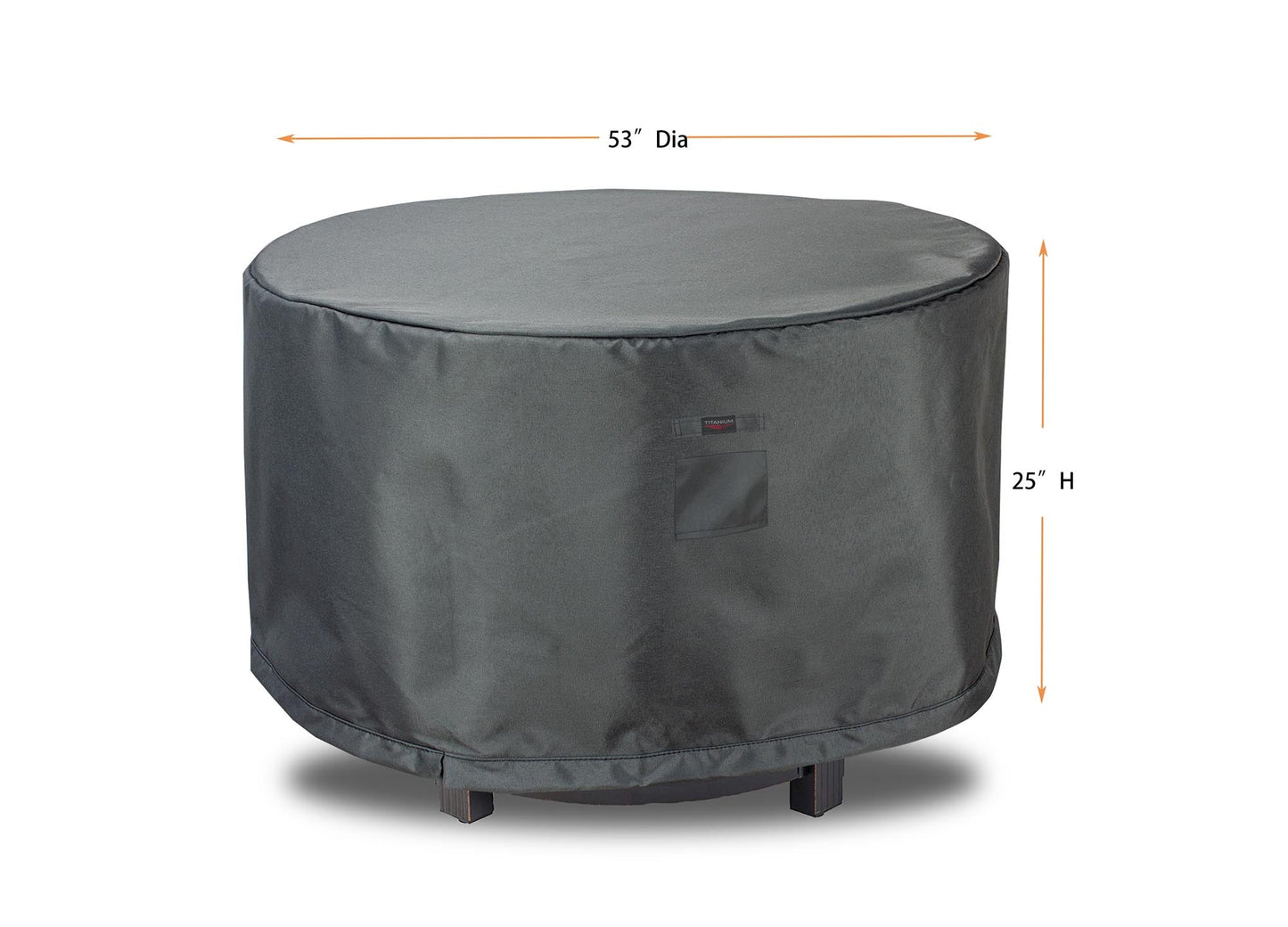 Fire Table Cover Round - 36.5'Dia'x25''H Titanium