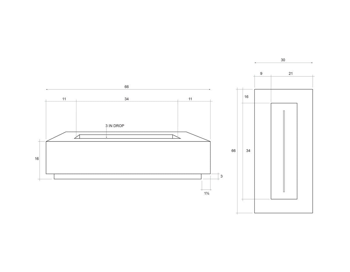 Tavola 66 Slim Liquid Propane diagram