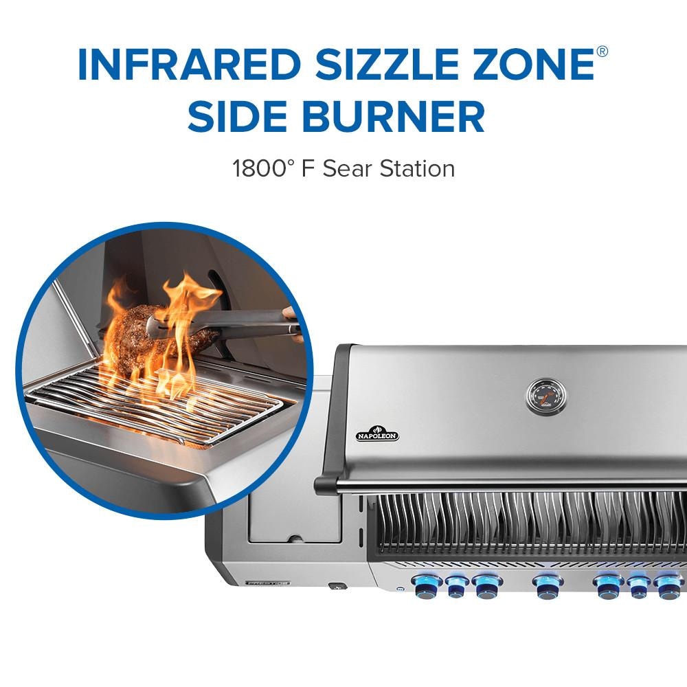 Napoleon Prestige 665 5-Burner Propane Grill w/ Rotisserie & Side Burner - P665VRSIBPSS - Image 6