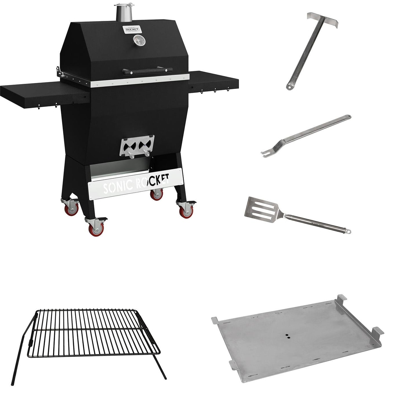 Rocket Outdoors Medium Sonic Rocket Kamado Grill & Accessories Bundle - MDSONIC-BDL - Image 1