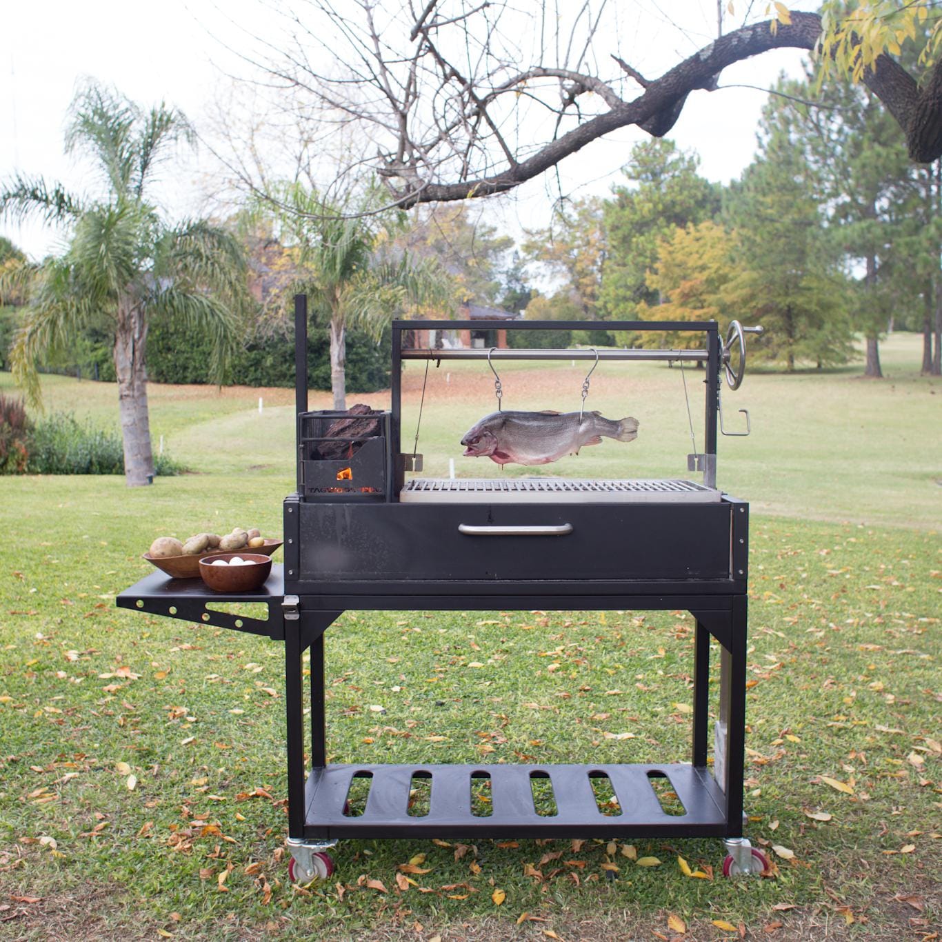 Tagwood BBQ Fully Assembled Argentine Santa Maria Wood Fire & Charcoal Grill - BBQ03SIF - Image 1