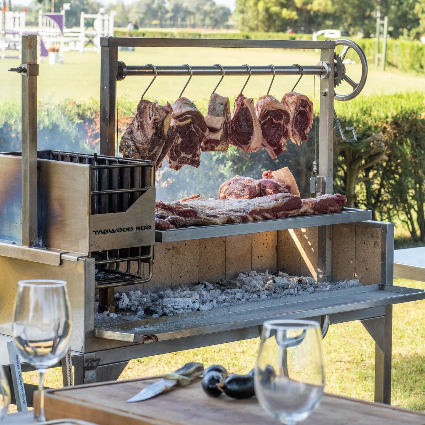 Tagwood BBQ Fully Assembled Argentine Santa Maria Wood Fire & Charcoal Grill - All Stainless Steel - BBQ03SSF - Image 8