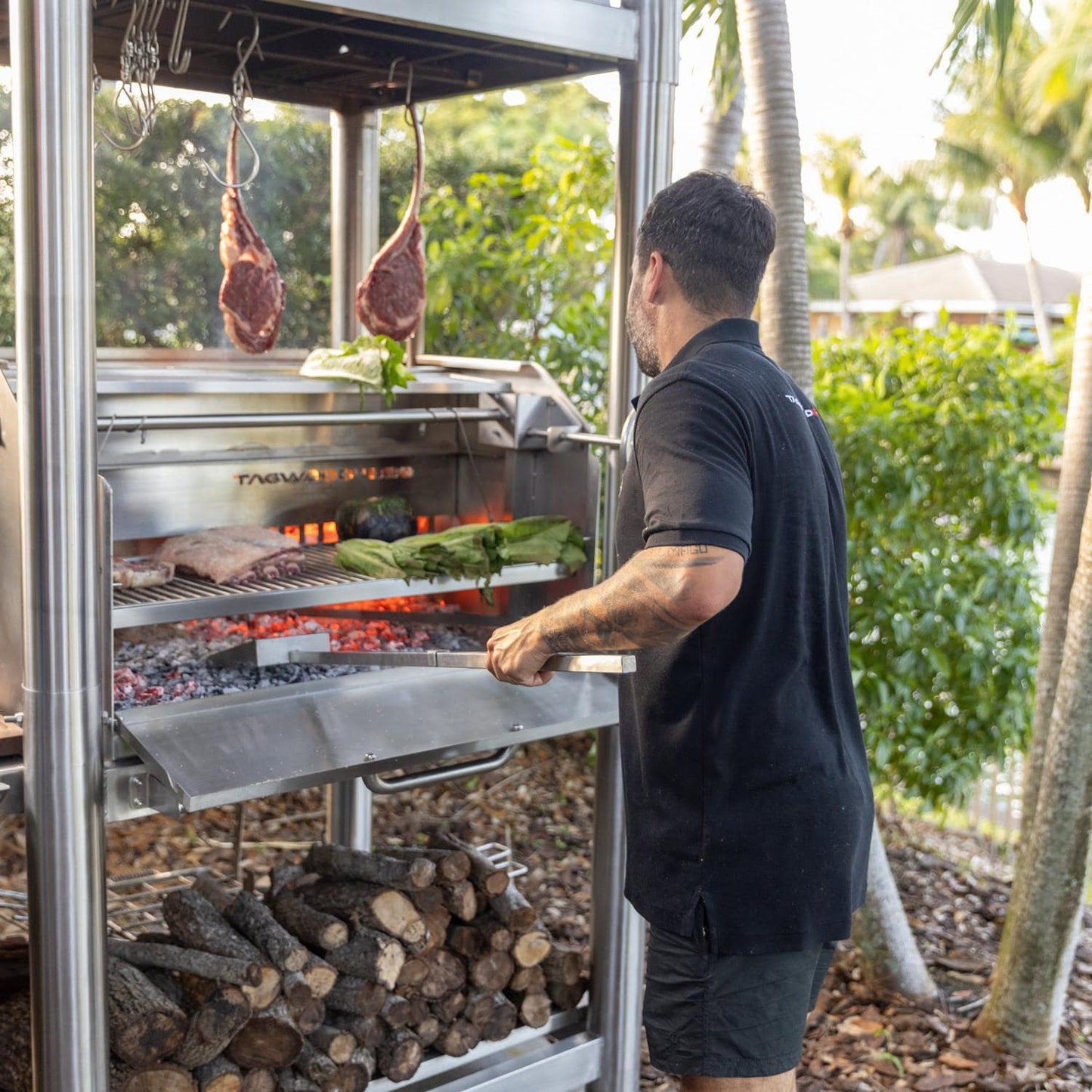 Tagwood BBQ Silver Bullet Argentine Wood Fire & Charcoal Grill - All Stainless Steel - BBQ02SS - Image 8