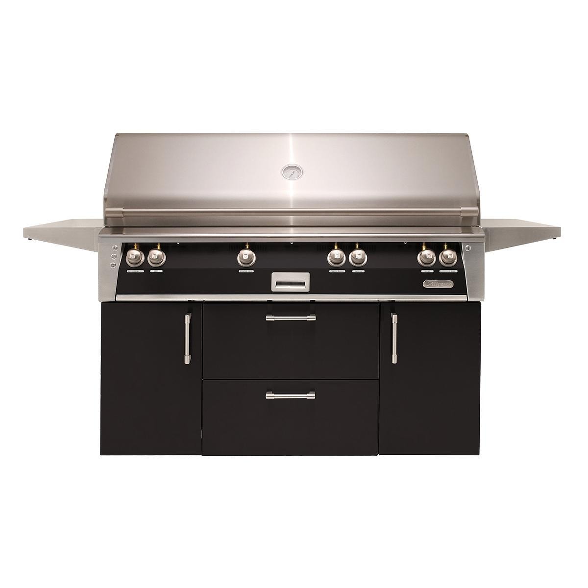 Alfresco ALXE 56-Inch Freestanding Propane All Grill With Sear Zone And Rotisserie in Jet Black Gloss - ALXE-56BFGC-LP-S9005 - Image 1